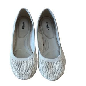Sonoma White Knit Flats Women’s 8.5 | Lightweight Comfort Ballet Shoes